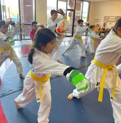 Kids practice Sparring at Cumming martial arts